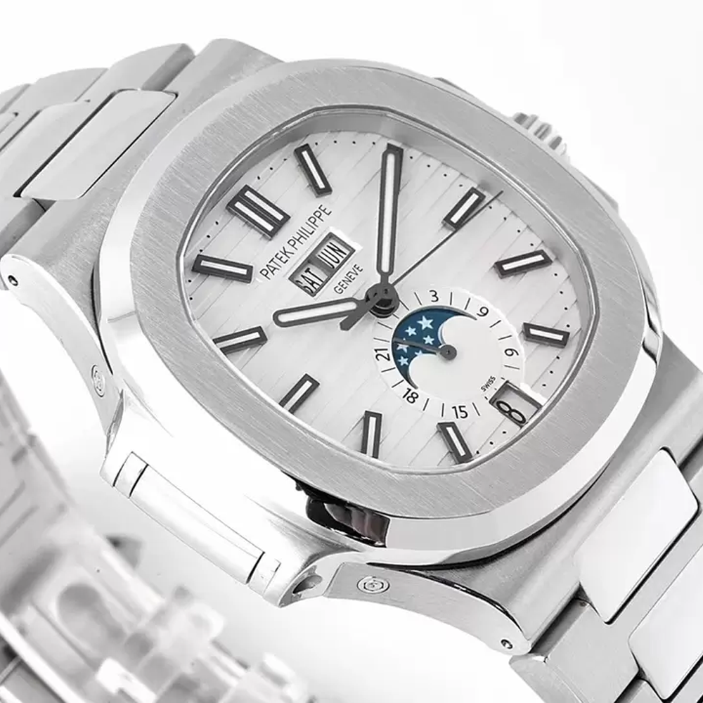 PPF공장 파텍필립 노틸러스 문페이즈 화이트 다이얼 SS 브레이슬릿 5726
