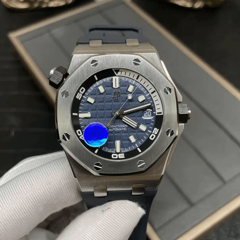 APS공장 오데마피게 로얄오크 오프쇼어 다이버 청판 텍스처 다이얼 SS 블루 러버 스트랩 42mm 15720