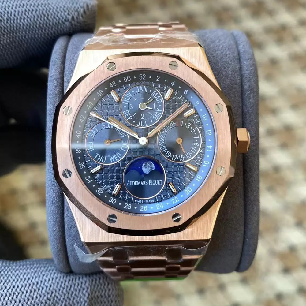 APS공장 오데마피게 로얄오크 퍼페츄얼 캘린더 청판 다이얼 RG 금통 41mm 26574