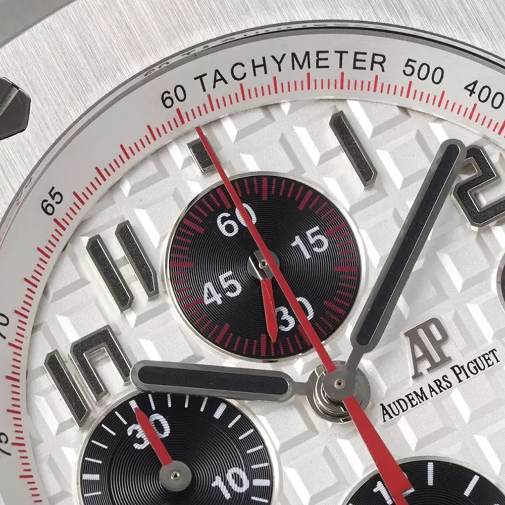 APF공장 오데마피게 로얄오크 오프쇼어 크로노그래프 화이트 텍스처 다이얼 SS 브레이슬릿 42mm 26470