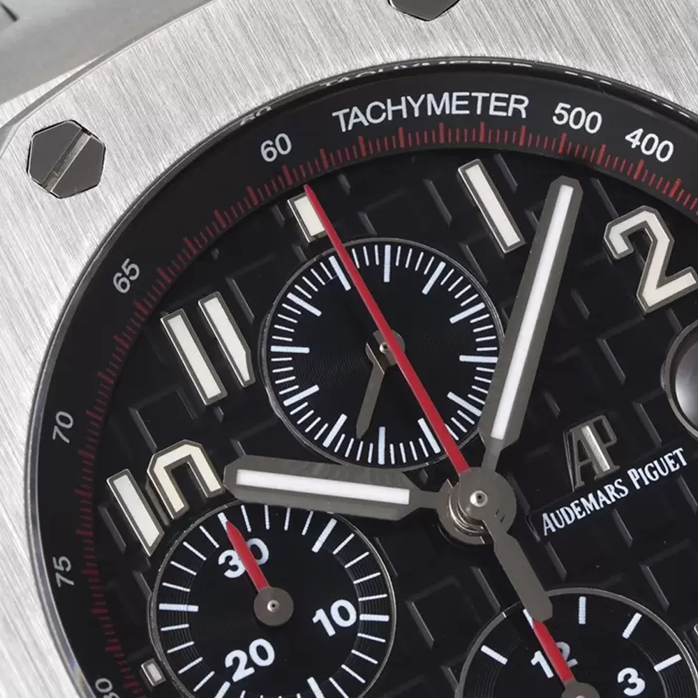 APF공장 오데마피게 로얄오크 오프쇼어 크로노그래프 블랙 텍스처 다이얼 SS 브레이슬릿 42mm 26470