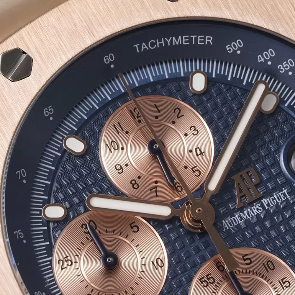 APF공장 오데마피게 로얄오크 오프쇼어 크로노그래프 블루 텍스처 다이얼 RG 금통 42mm 26470