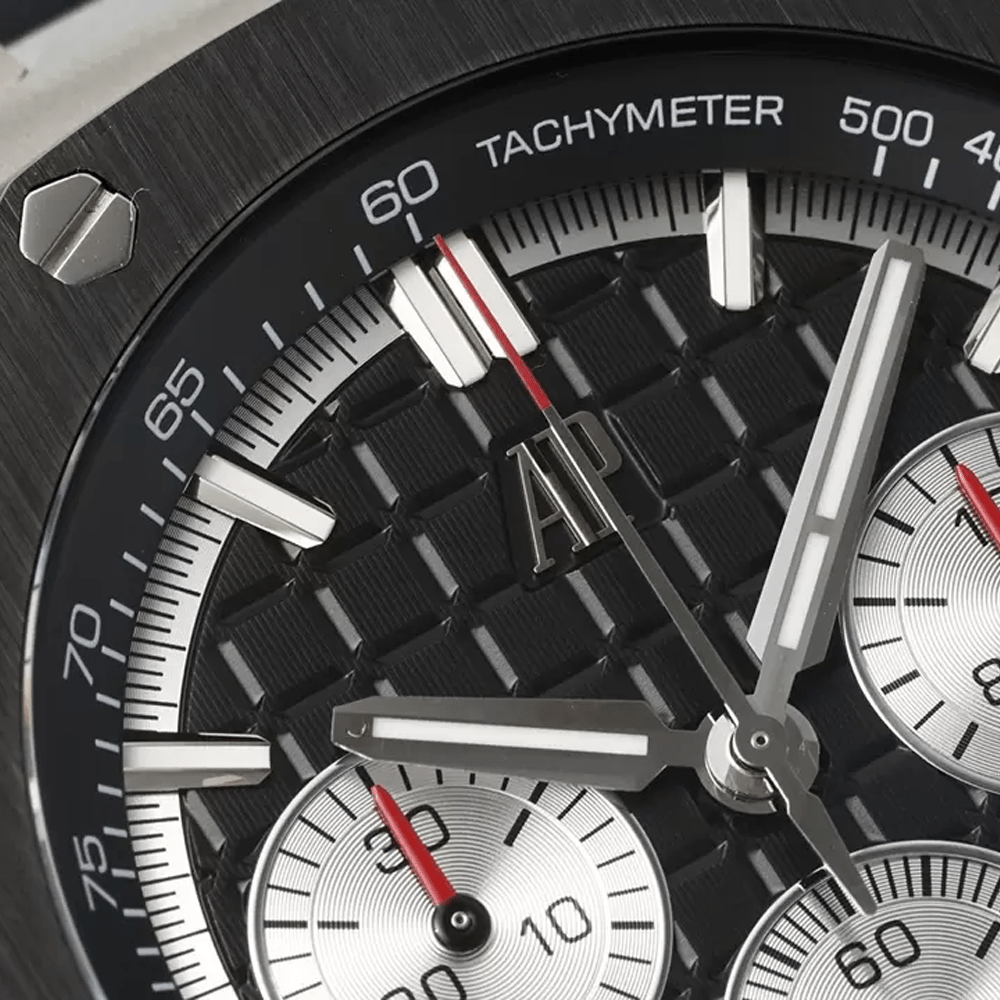 APF공장 오데마피게 로얄오크 오프쇼어 크로노그래프 블랙 다이얼 SS 세라믹 블랙 러버 밴드 44mm 26420