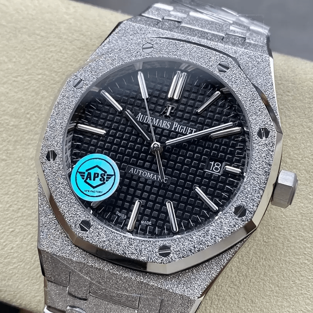 APS공장 오데마피게 로얄오크 프로스트 블랙 다이얼 SS 브레이슬릿 41mm V3 15410