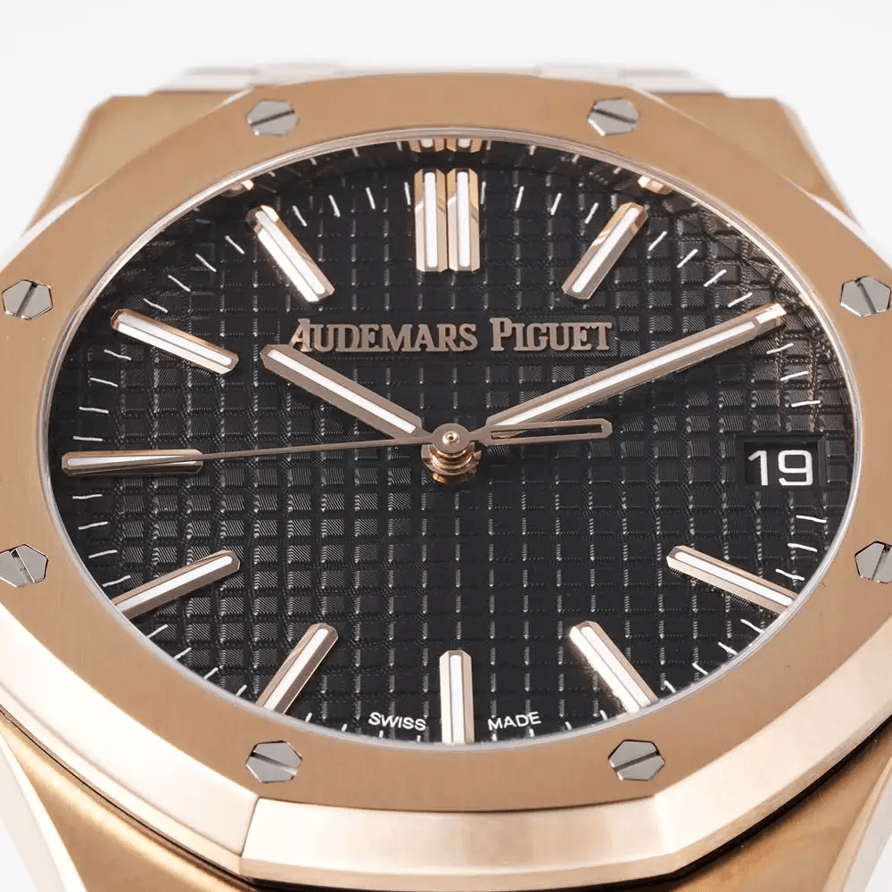 APS공장 오데마피게 로얄오크 50주년 한정판 블랙 텍스처 다이얼 로즈골드 금통 41mm 15510OR