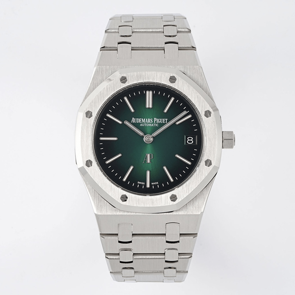 오데마피게 로얄오크 점보 엑스트라씬 그린 다이얼 SS 브레이슬릿 39mm (50주년 기념) 16202