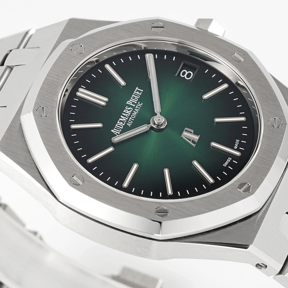 ZF공장 오데마피게 로얄오크 점보 엑스트라씬 그린 다이얼 SS 브레이슬릿 39mm (50주년 기념) 16202