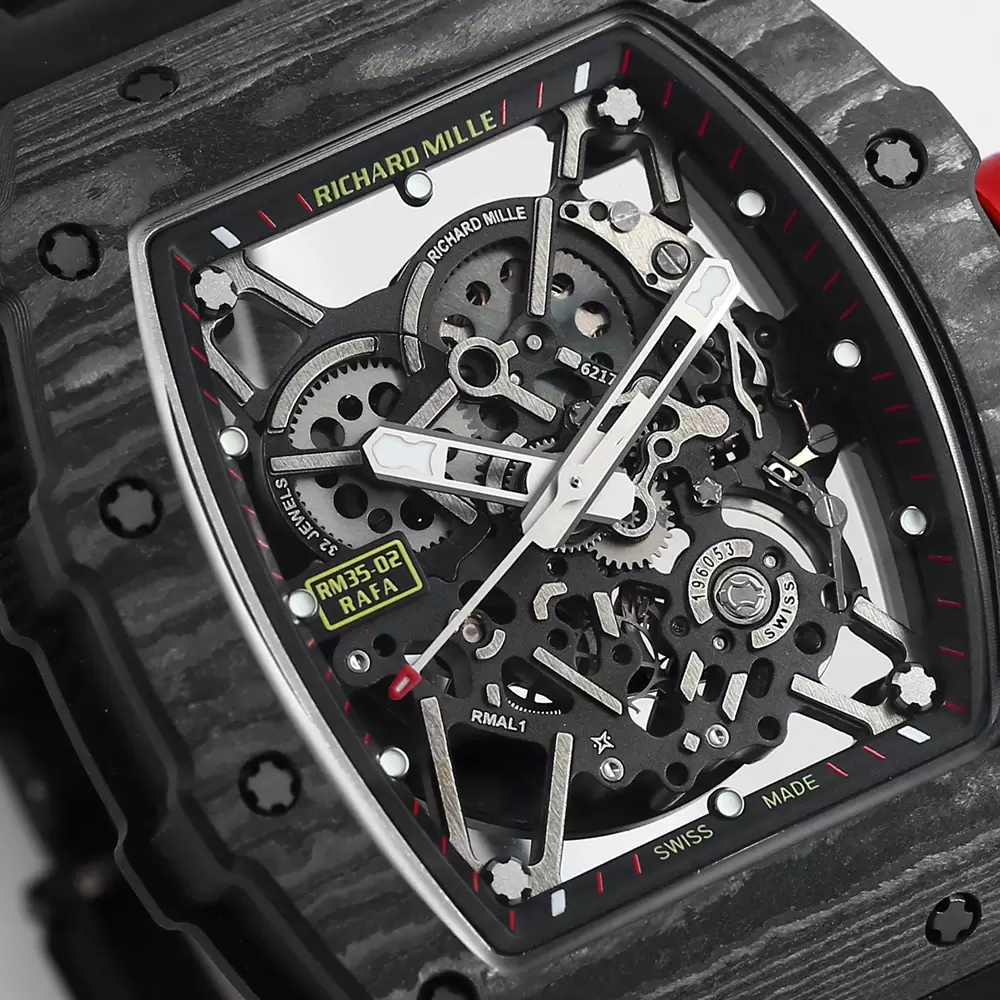 BBR공장 리차드밀 라파엘 나달 블랙 카본 스켈레톤 다이얼 블랙 러버 스트랩 RM35-02