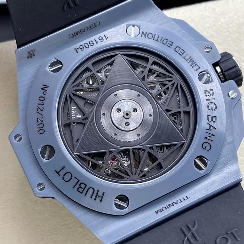 BBF공장 위블로 빅뱅 Sang Bleu II 세라믹 블루 러버 스트랩 45mm 418.GX.5207.RX.MXM22