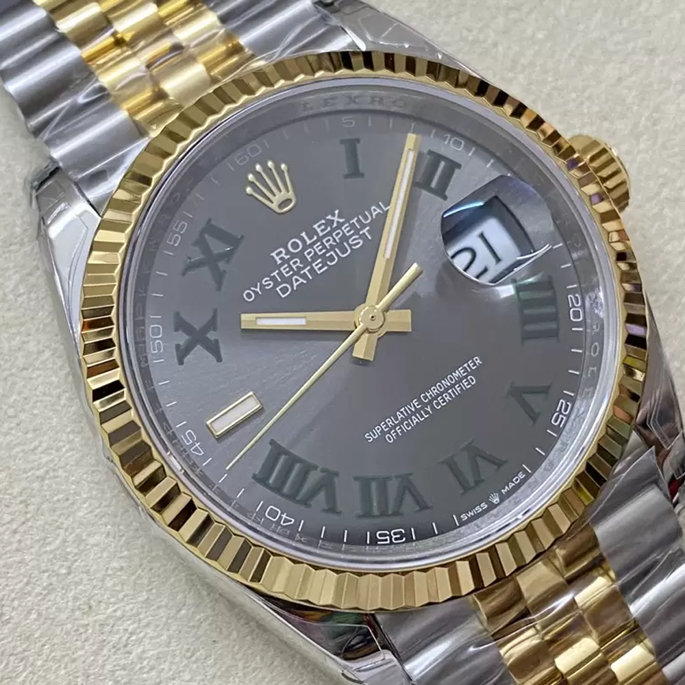 VS공장 롤렉스 데이저스트 윔블던 그레이 로만 다이얼 YG 콤비 쥬빌레 36mm 126233