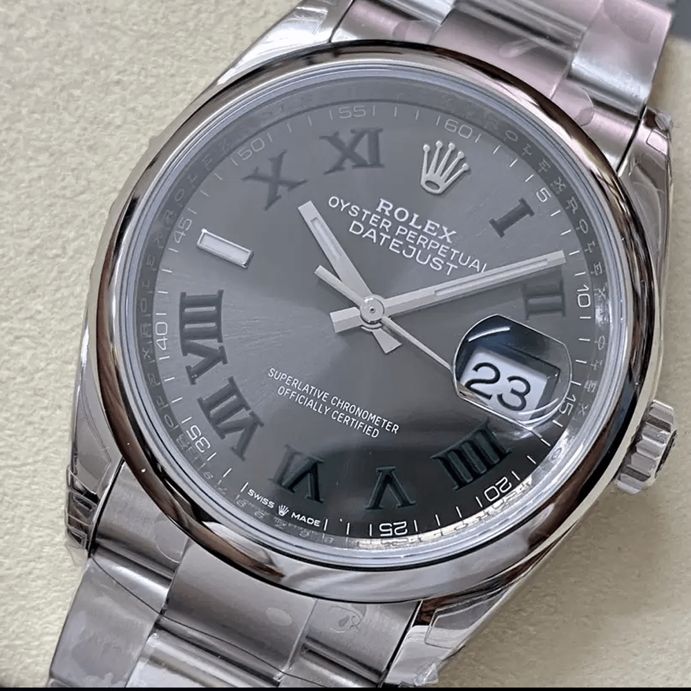 VS공장 롤렉스 데이저스트 그레이 윔블던 로만 다이얼 스무스 베젤 오이스터 36mm 126200