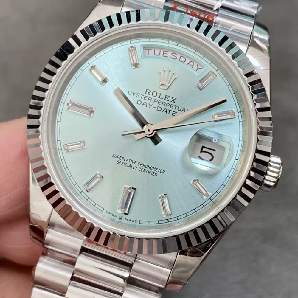 GM공장 롤렉스 데이데이트 아이스블루 다이얼 바게트인덱스 40mm V3(텅스텐 헤비 버전) 228236