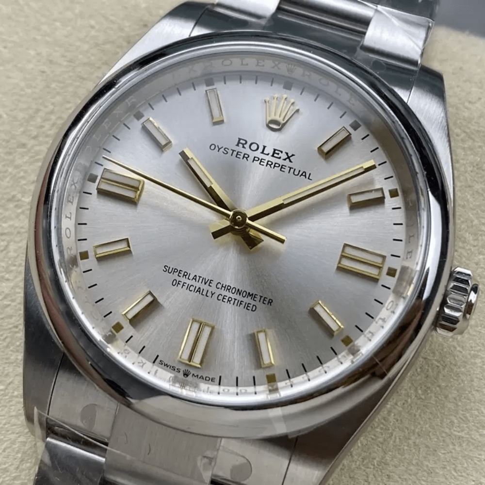 롤렉스 오이스터 퍼페츄얼 실버 다이얼 바인덱스 SS 브레이슬릿 36mm 126000