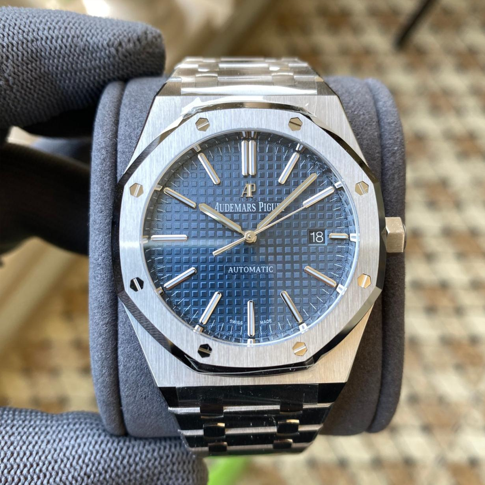 APS공장 오데마피게 로얄오크 블루 텍스처 다이얼 SS 브레이슬릿 41mm V3 15400ST