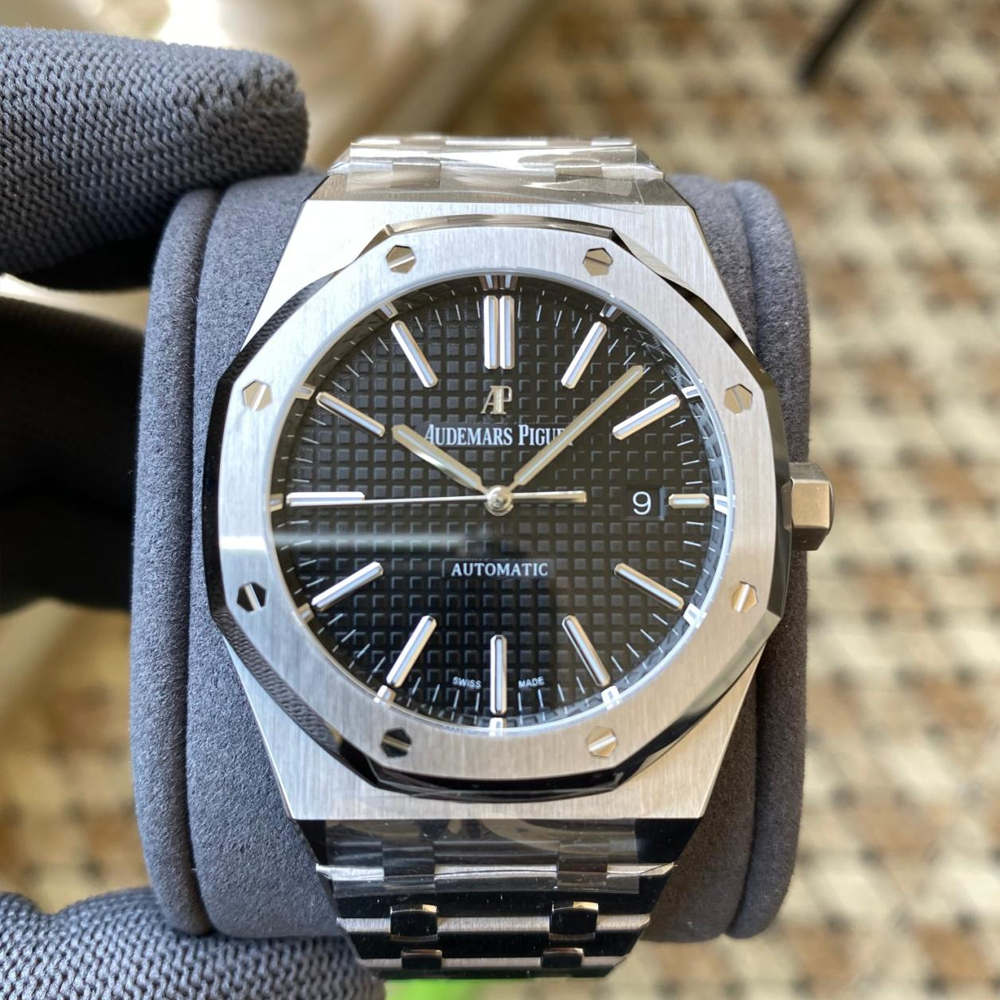 APS공장 오데마피게 로얄오크 블랙 텍스처 다이얼 SS 브레이슬릿 41mm V3 15400ST