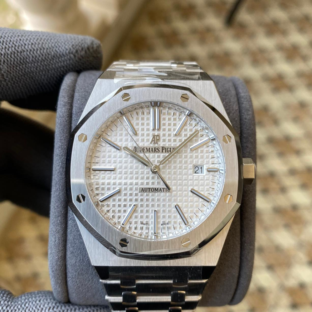 APS공장 오데마피게 로얄오크 화이트 텍스처 다이얼 SS 브레이슬릿 41mm V3 15400ST