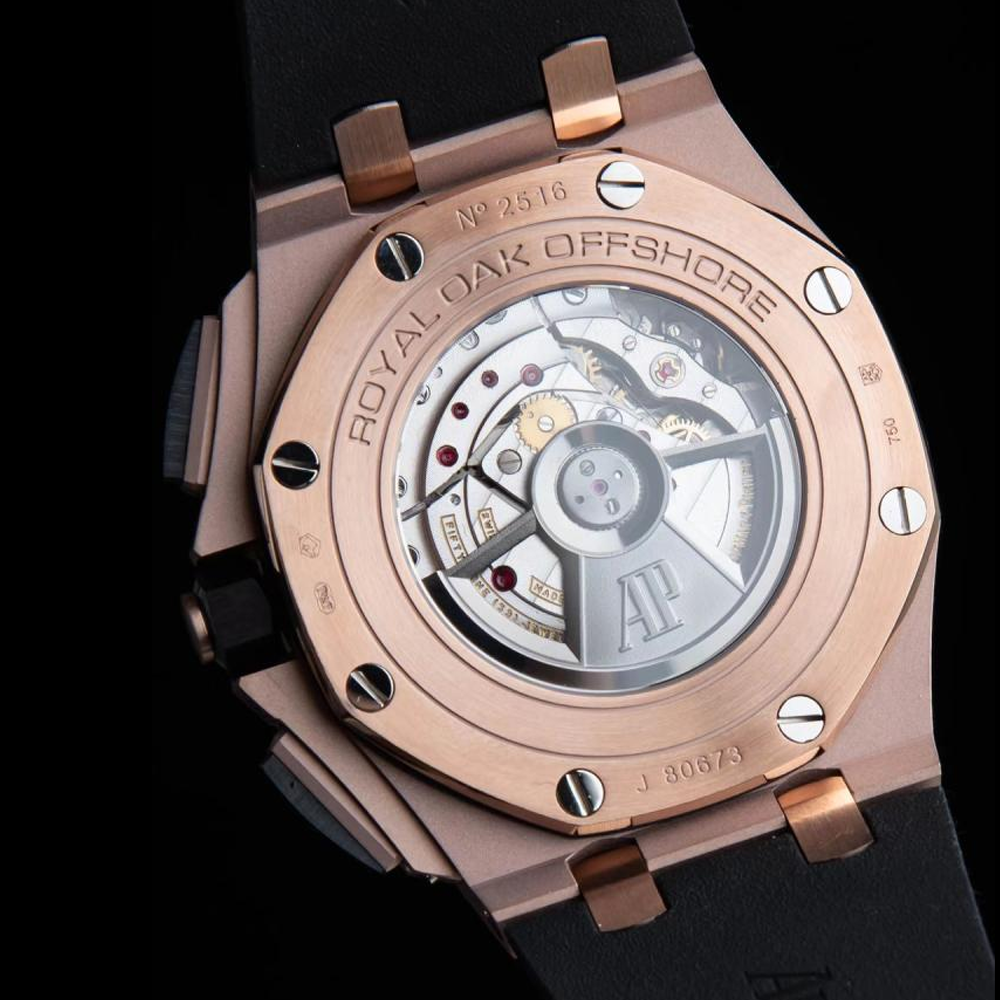 APF공장 오데마피게 로얄오크 오프쇼어 크로노그래프 그레이 다이얼 블랙세라믹 RG 블랙 러버스트랩 44mm  26416RO