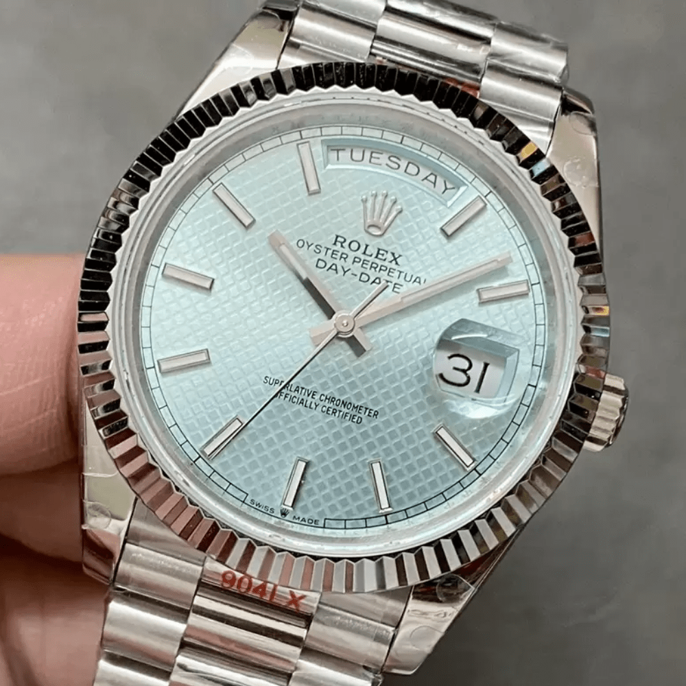 GM공장 롤렉스 데이데이트 아이스블루 다이얼 바인덱스 40mm  V3(텅스텐 헤비 버전) 228236