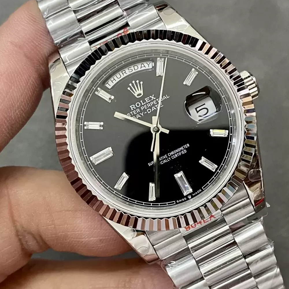 GM공장 롤렉스 데이데이트 검판 바게트다이아 40mm V3(텅스텐 헤비 버전) 228236