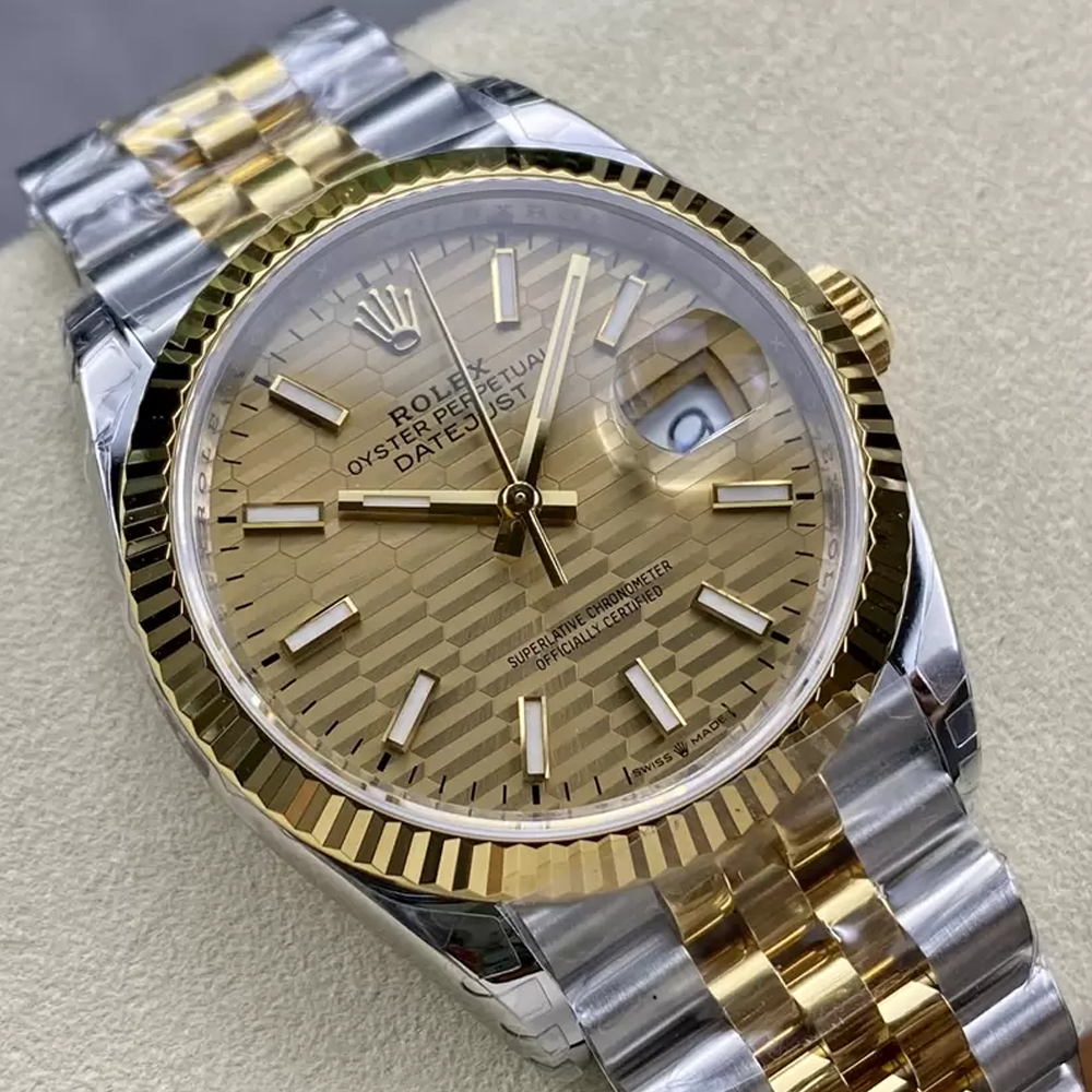 VS공장 롤렉스 데이저스트 옐로우골드 텍스처 다이얼 바인덱스 YG 콤비 쥬빌레 36mm 126233