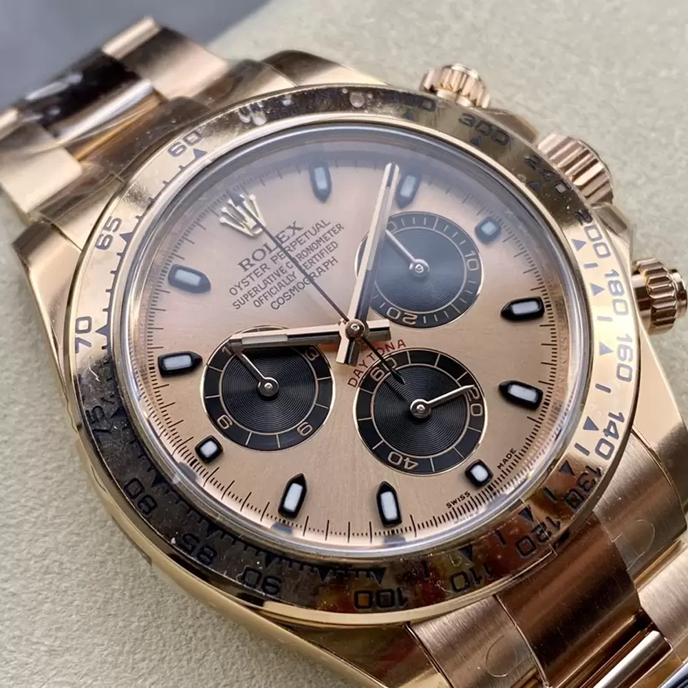 롤렉스 데이토나 크로노그래프 골드 다이얼 바인덱스 금통 RG 브레이슬릿 40mm 116505