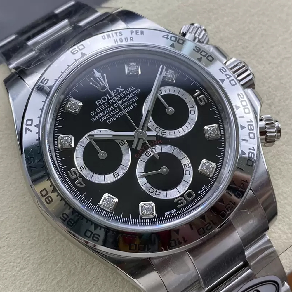 롤렉스 데이토나 크로노그래프 검판 다이얼 8P다이얼 SS 브레이슬릿 40mm 116509