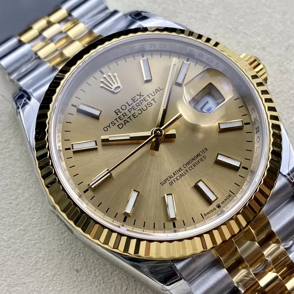 롤렉스 데이저스트 옐로우골드 다이얼 바인덱스 YG 콤비 쥬빌레 36mm 126233