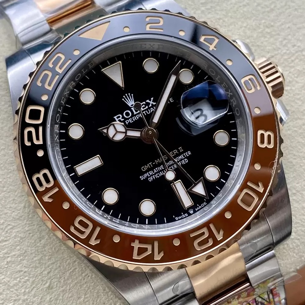 클린공장 롤렉스 GMT 마스터2 루트비어 RG 콤비 오이스터 브레이슬릿 40mm 126711 CHNR