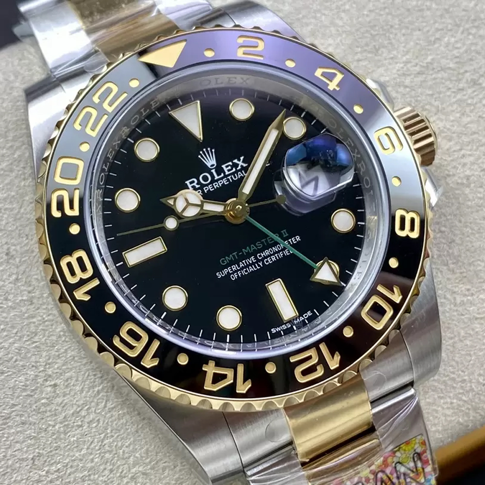 롤렉스 GMT 마스터2 검판 RG 콤비 오이스터 브레이슬릿 40mm 116713LN
