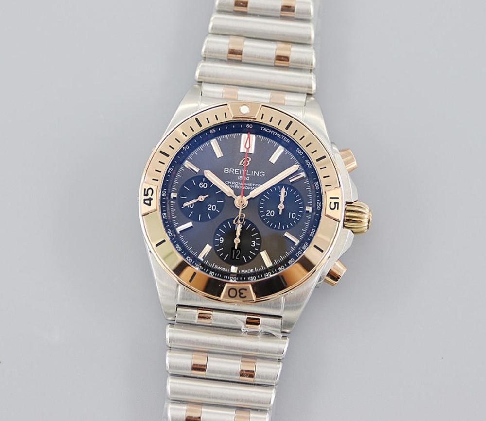 TF공장 브라이틀링 크로노그래프 크로노맷 블루 다이얼 콤비 42mm AB0134101K1A1