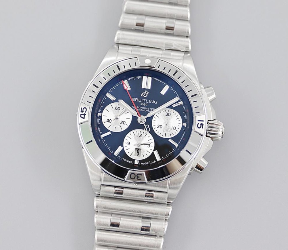 TF공장 브라이틀링 크로노그래프 크로노맷 블루 다이얼 스틸 SS 브레이슬릿 42mm AB0134101B1A1