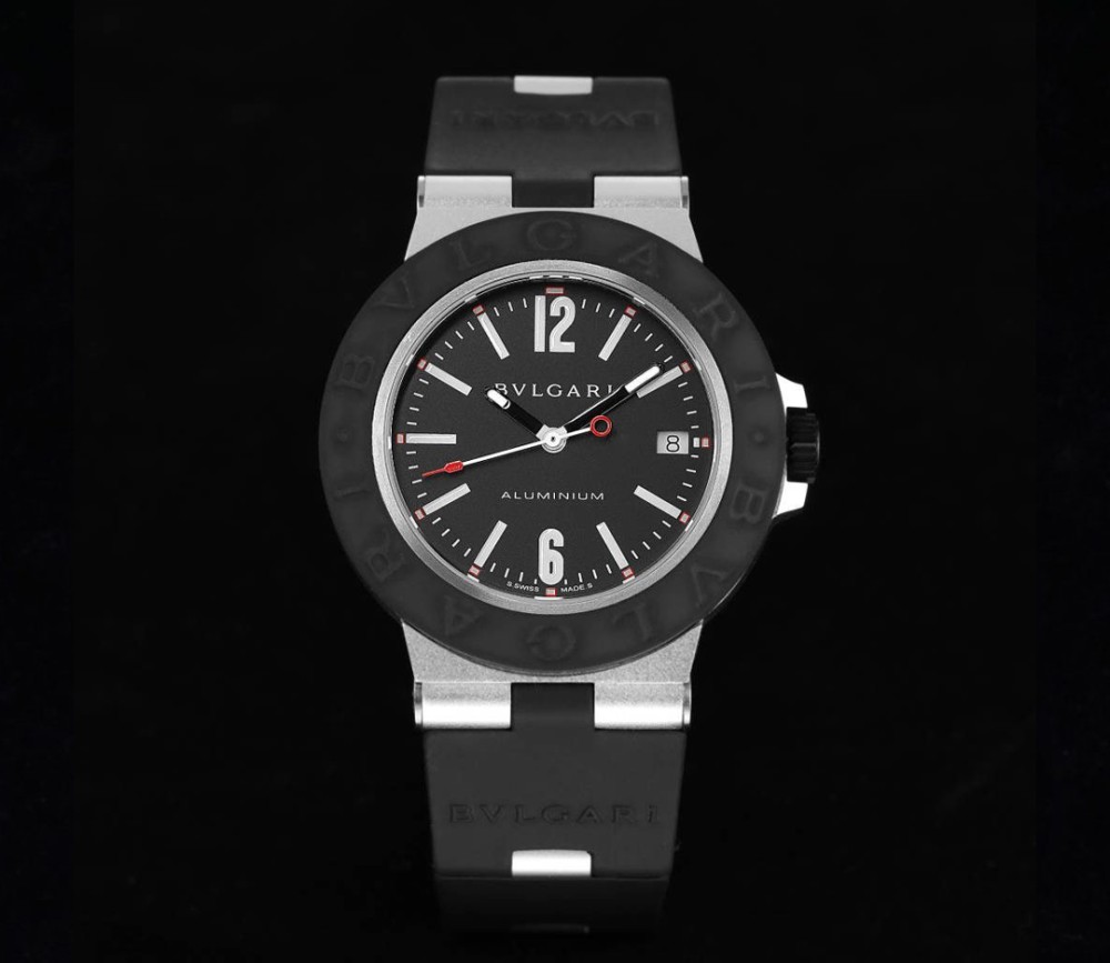 BV공장 불가리 블랙 다이얼 알루미늄 워치 40mm 103445