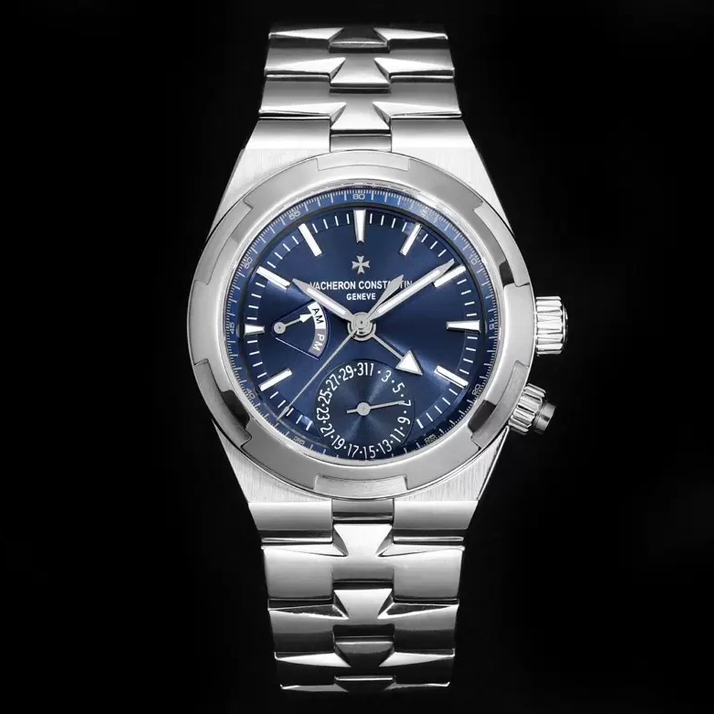 PZ공장 바쉐론 콘스탄틴 오버시즈 듀얼타임 블루 다이얼 SS 브레이슬릿 41mm 7900V/110A-B334