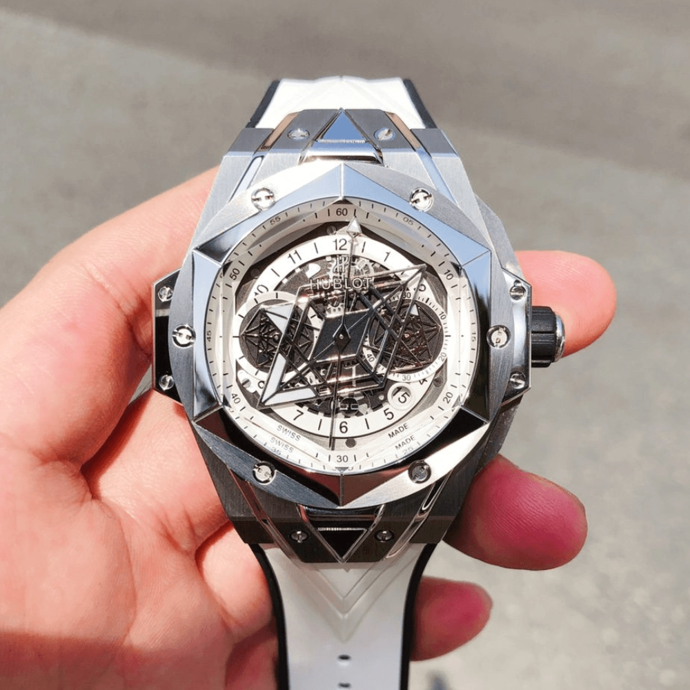 HB공장 위블로 빅뱅 상 블루 II 티타늄 러버 스트랩 45mm 418.NX.2001.RX.MXM20