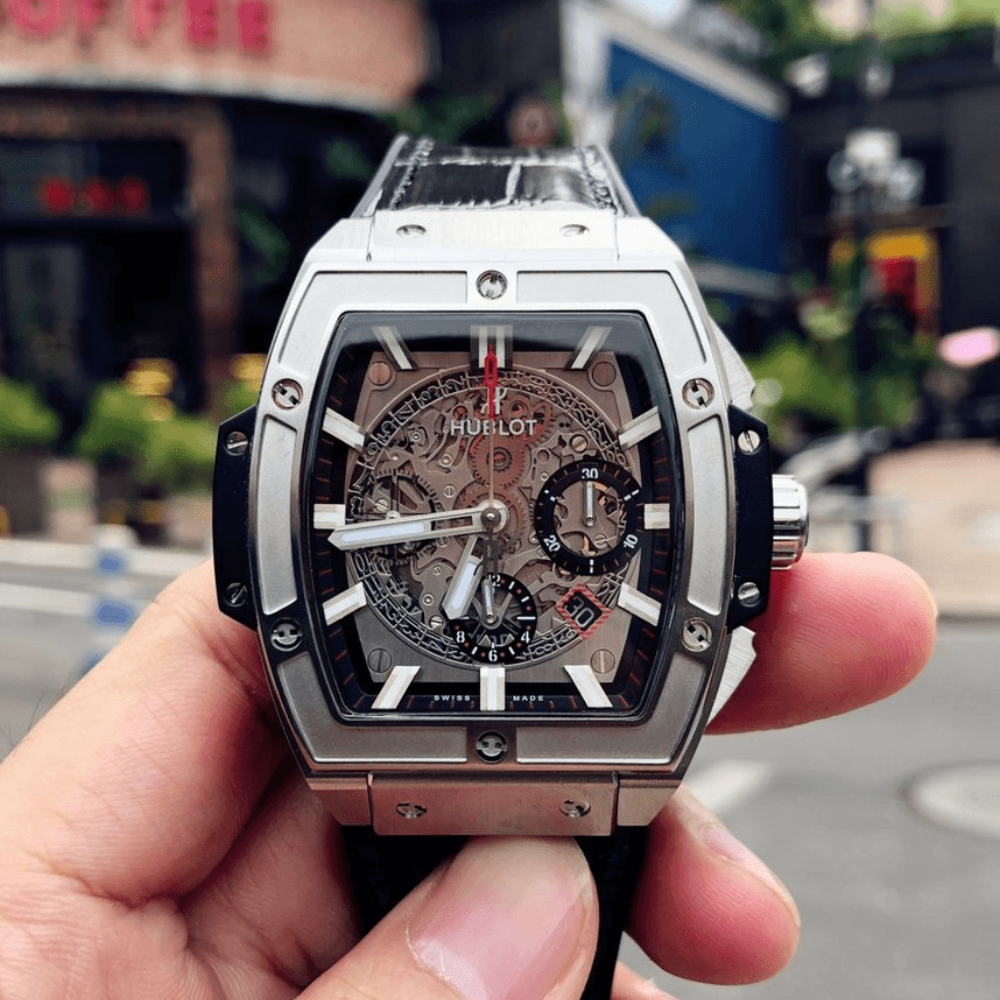 HB공장 위블로 스피릿 오브 빅뱅 소울 크로노그래프 가죽 스트랩 45mm 601.NX.0173.LR