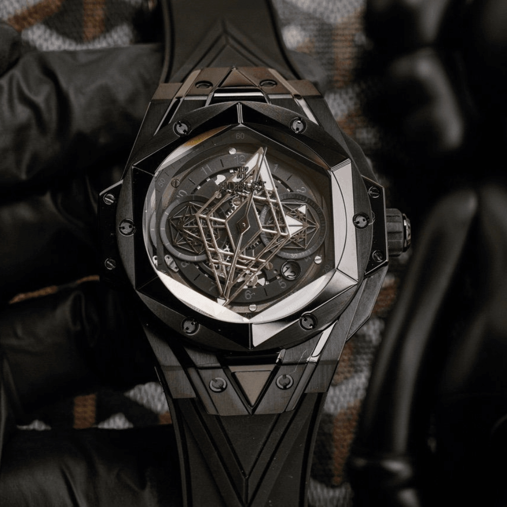 HB공장 위블로 빅뱅 상 블루 II 블랙 티타늄 러버 스트랩 45mm 418.CX.1114.RX.MXM20