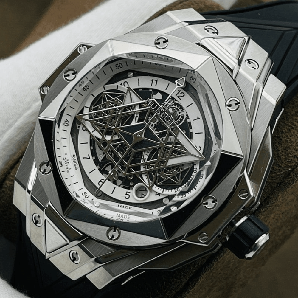 HB공장 위블로 빅뱅 상 블루 II 화이트 티타늄 러버 스트랩 45mm 418.NX.2001.RX.MXM20