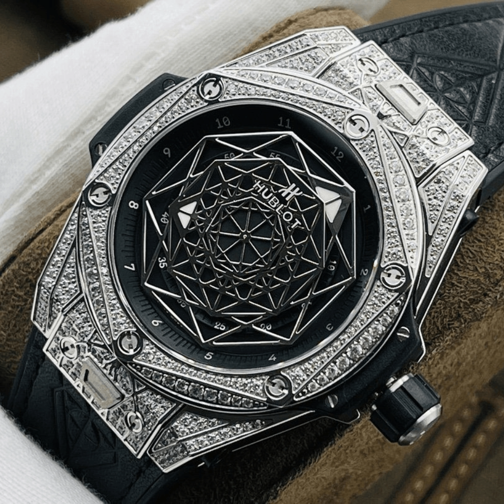 HB공장 위블로 빅뱅 상 블루 티타늄 블랙 풀다이아 가죽 스트랩 45mm 415.NX.1112.VR.MXM16