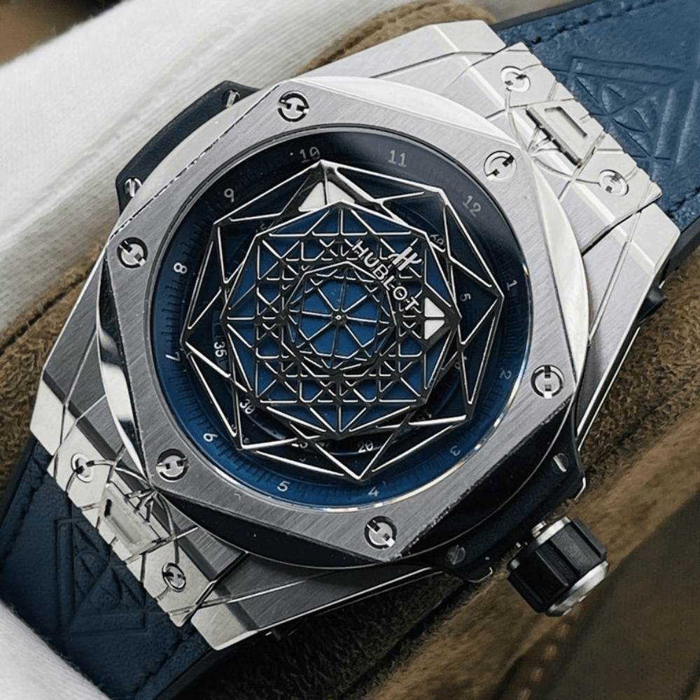 HB공장 위블로 빅뱅 상 블루 티타늄 블루 가죽 스트랩 45mm 415.NX.7179.VR.MXM18