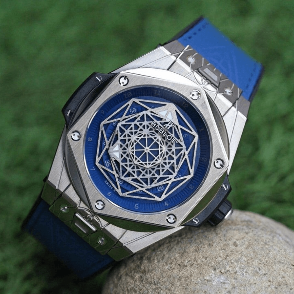 HB공장 위블로 빅뱅 상 블루 티타늄 블루 가죽 스트랩 45mm 415.NX.7179.VR.MXM18