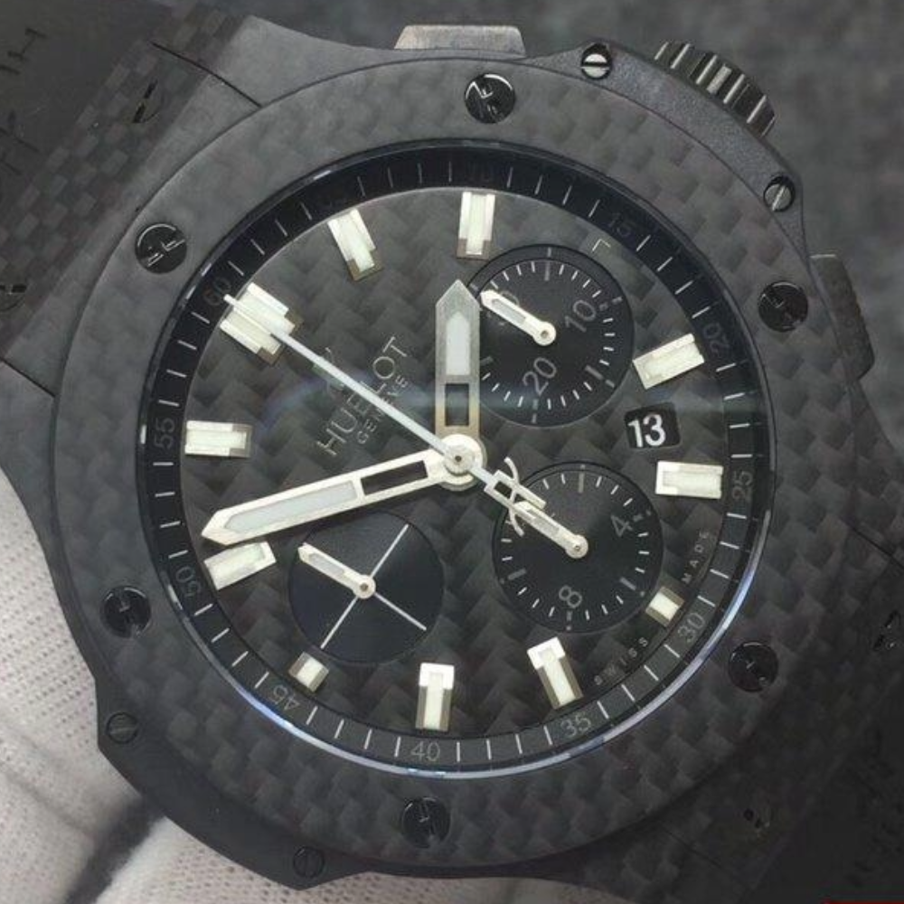 V6공장 위블로 빅뱅 크로노그래프 카본 파이버 블랙 러버 스트랩 44mm 301.QX.1724.RX.1204