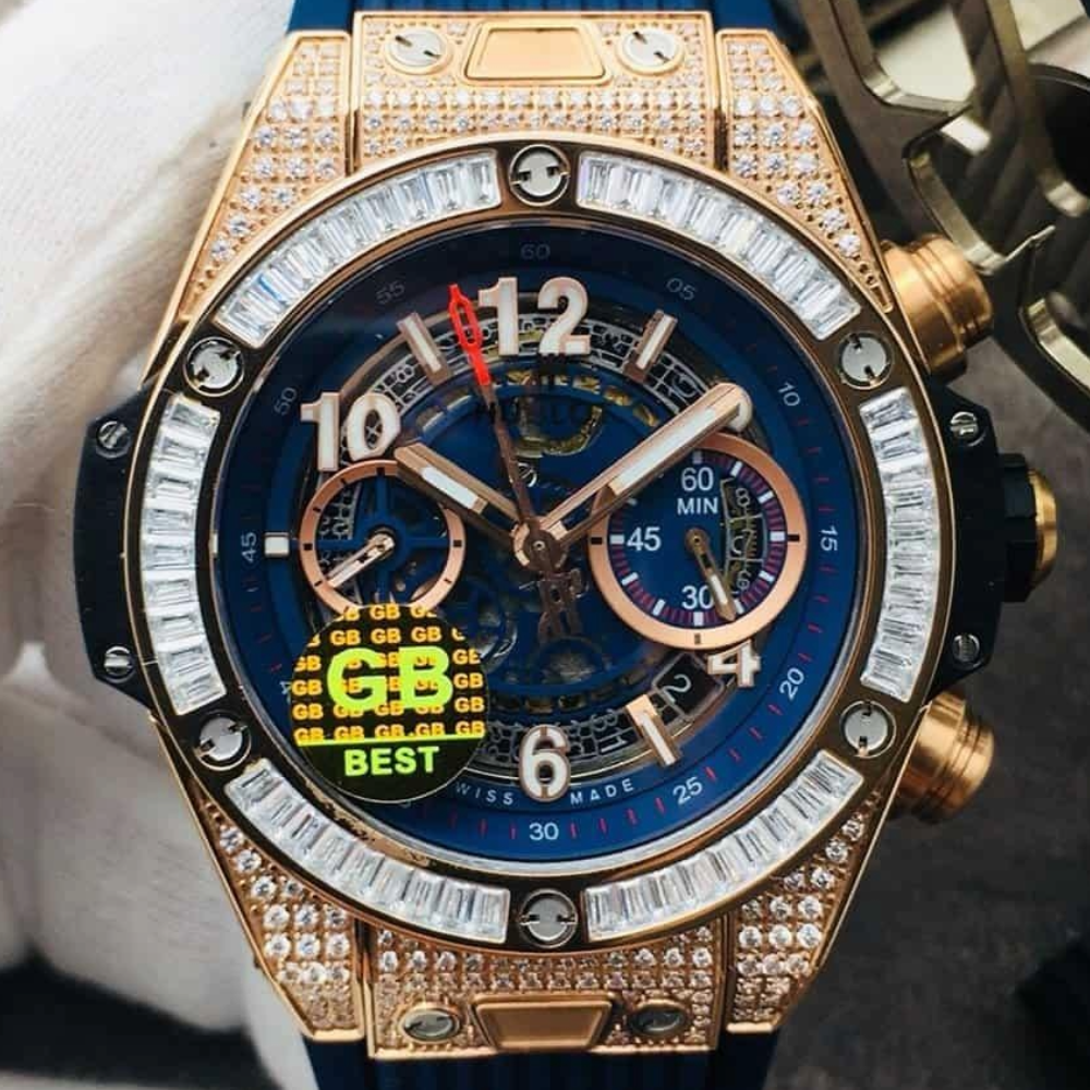 GB공장 위블로 빅뱅 유니코 킹 골드 블루 풀다이아 45mm 441.OX.1180.RX.1704