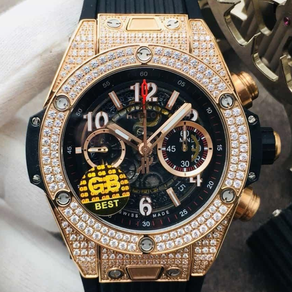 GB공장 위블로 빅뱅 유니코 킹 골드 블랙 풀다이아 45mm 441.OX.1180.RX.1704