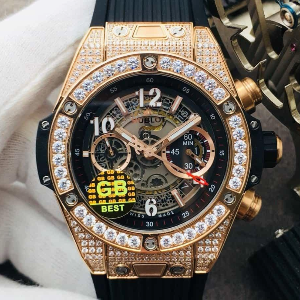 GB공장 위블로 빅뱅 유니코 로즈골드 풀다이아 45mm 441.OX.1180.RX.1704