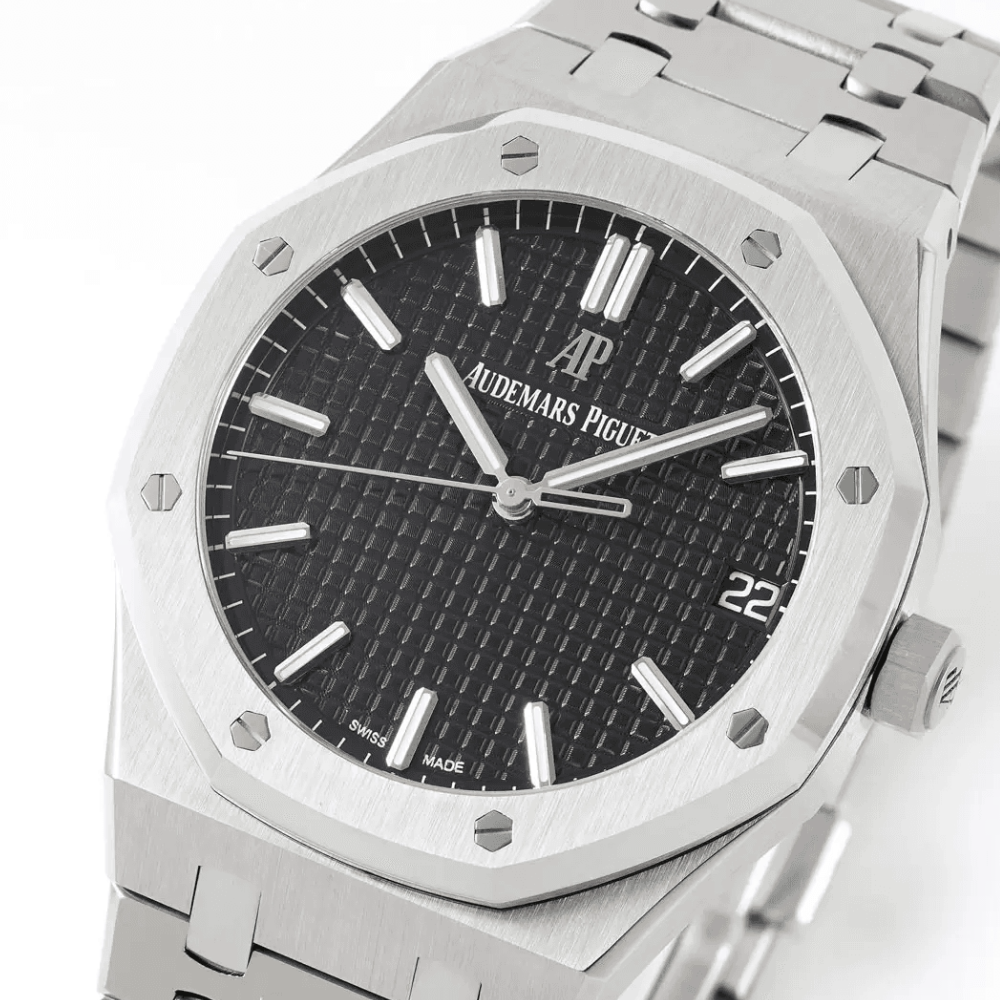 APS공장 오데마피게 로얄오크 블랙 텍스처 다이얼 SS 브레이슬릿 V3 41mm 15500