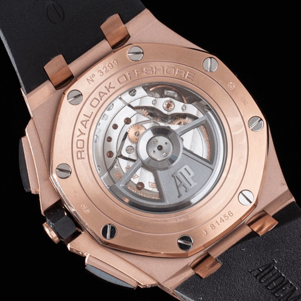 APF공장 오데마피게 로얄오크 오프쇼어 크로노그래프 블랙/화이트 다이얼 로즈골드 블랙 러버스트랩 44mm 26401RO