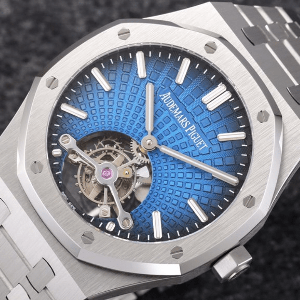 R8공장 오데마피게 로얄오크 투르비옹 엑스트라씬 블루 다이얼 SS 브레이슬릿 V3 41mm 26522TI