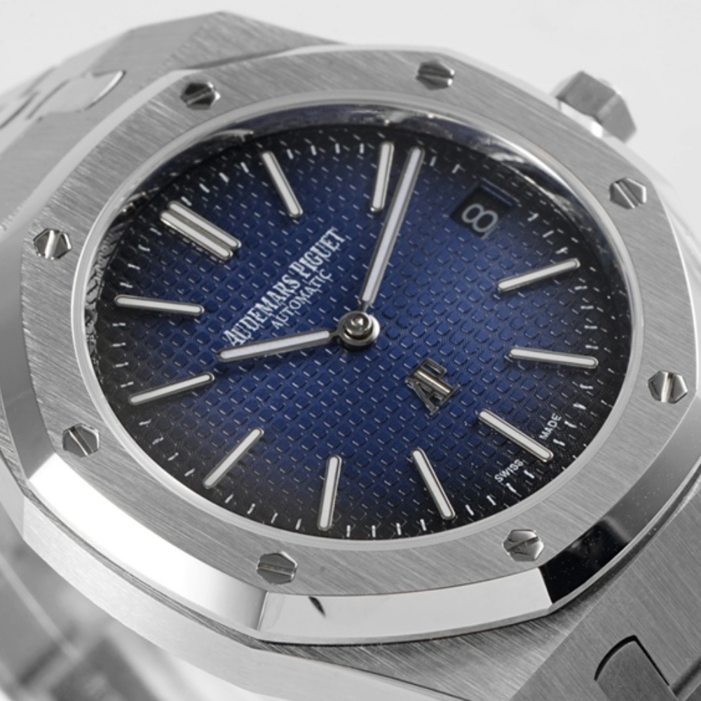 KZ공장 오데마피게 로얄오크 스모키 블루 텍스처 다이얼 스틸 SS 브레이슬릿 39mm 15202BC