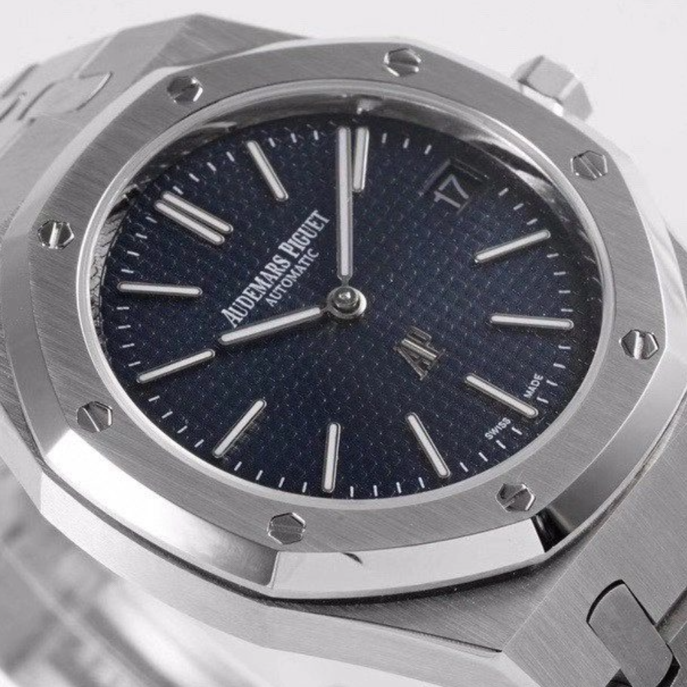 KZ공장 오데마피게 로얄오크 블루 텍스처 다이얼 스틸 SS 브레이슬릿 39mm 15202BC