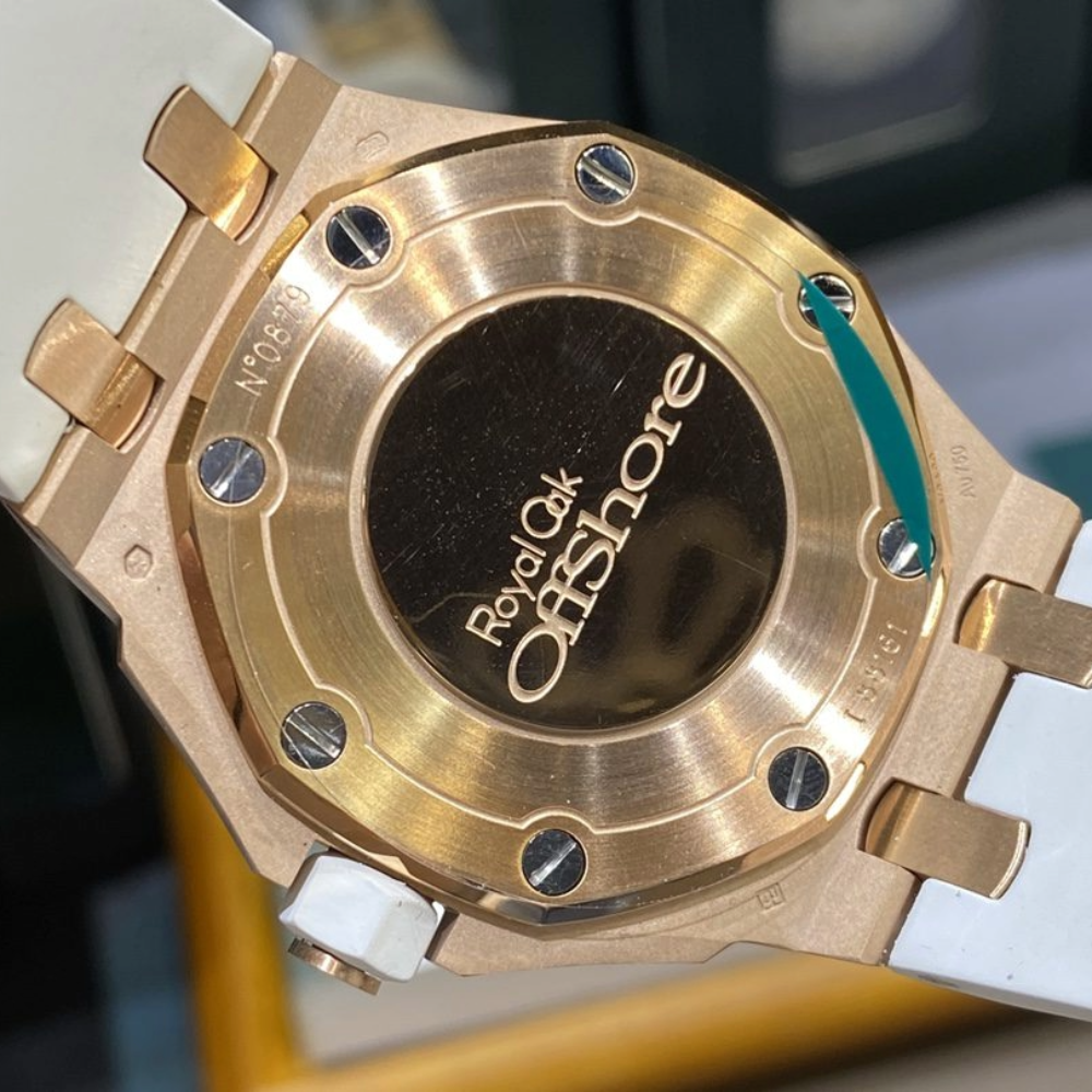 APF공장 오데마피게 레이디 로얄오크 오프쇼어 화이트 다이얼 다이아베젤 화이트 러버스트랩 37mm 67540